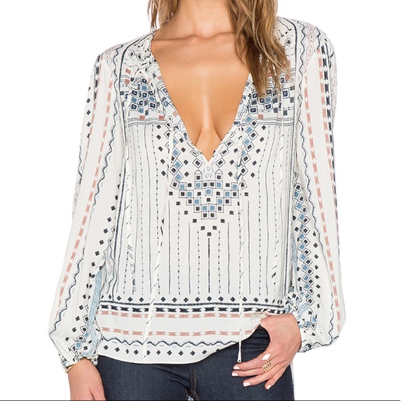 Tops - BCBGMAXAZRIA Evanna Peasant Top